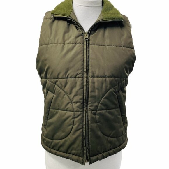 Warehouse One All Weather Gear lined olive green puffer vest. Women's size S - Picture 1 of 12